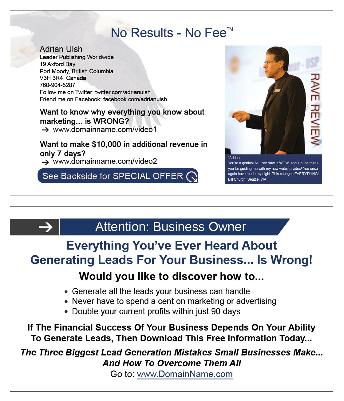 Lead Generation Business Card Template