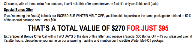 Hair Salon: "Incredible Winter Thaw" Package Letter