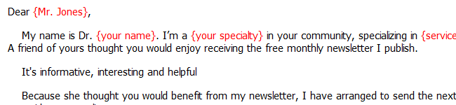 Letter: New Subscribers to Newsletter