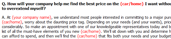 Sales Letter with Questions