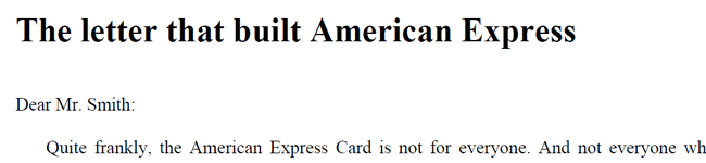 The Letter That Built American Express