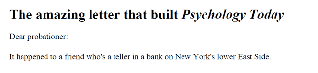 The Letter That Built Psychology Today