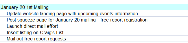 Sample Marketing Schedule #2